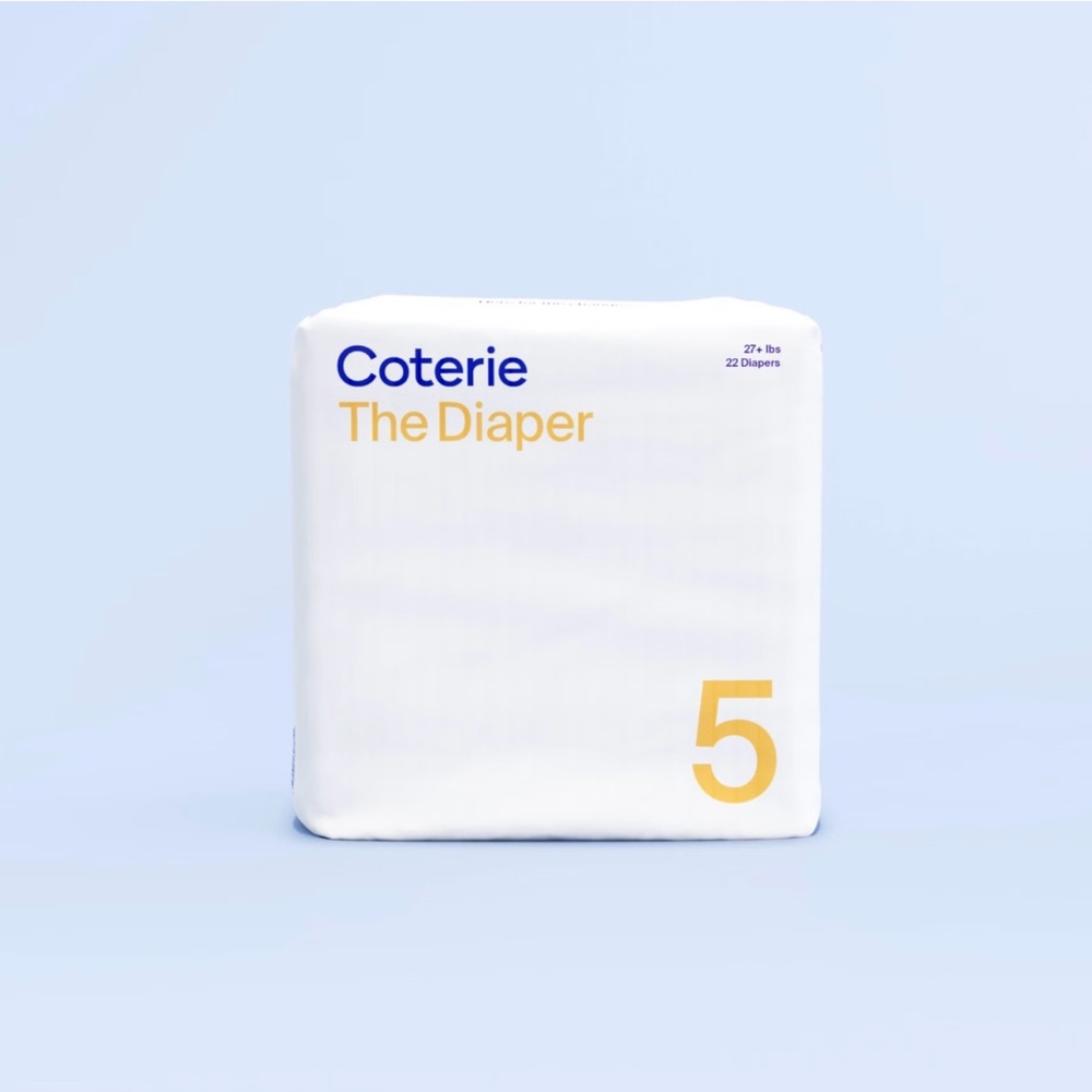 Coterie diapers in size 5. New in package. 22 diapers